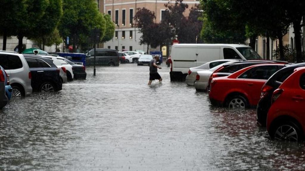Imagen de la tromba de agua en Valladolid