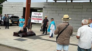 Imagen de la acción reivindicativa en la estación de Sanabria