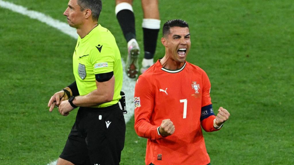 Cristiano Ronaldo celebra el gol marcado ante Alemania.