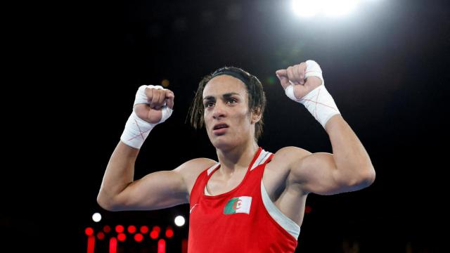 Imane Khelif, celebra una de sus victorias en los JJOO de París 2024