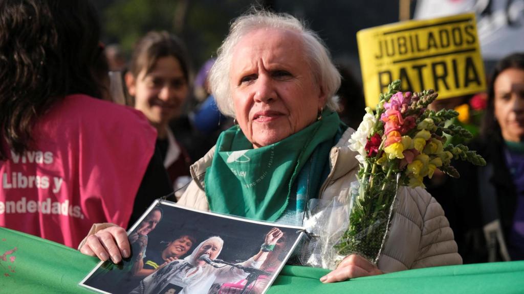Protesta de jubilados contra las políticas de austeridad de Javier Milei este miércoles en Buenos Aires.