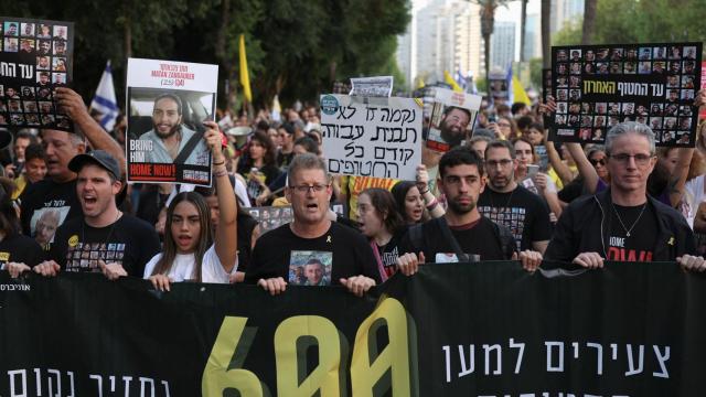 Manifestación en Tel Aviv la semana pasada para exigir la liberación de los rehenes israelíes.