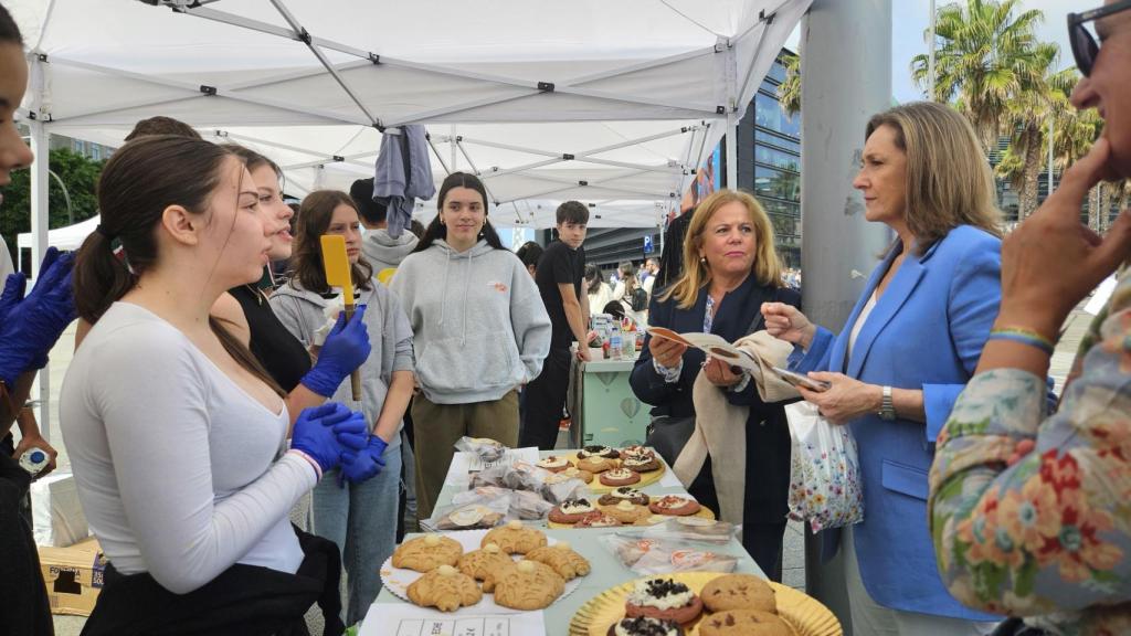 La vicepresidenta de la Deputación, Luisa Sánchez, en un mercado organizado por la institución en Vigo
