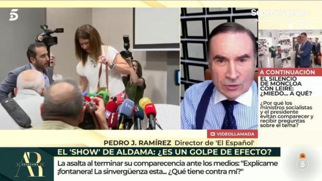 El director de EL ESPAÑOL, Pedro J. Ramírez, durante su intervención en 'El programa de AR'.