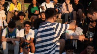 Batalla de rap en las gradas del Toys, en Vigo