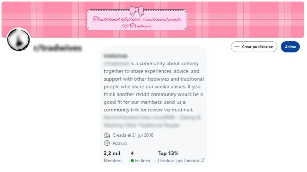 Página principal con la descripción del foro.