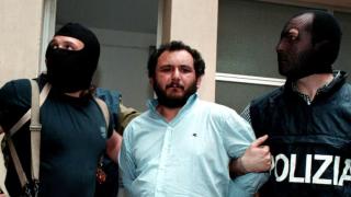 Giovanni Brusca during transfer to a maximum security prison in Italy in May 1993.