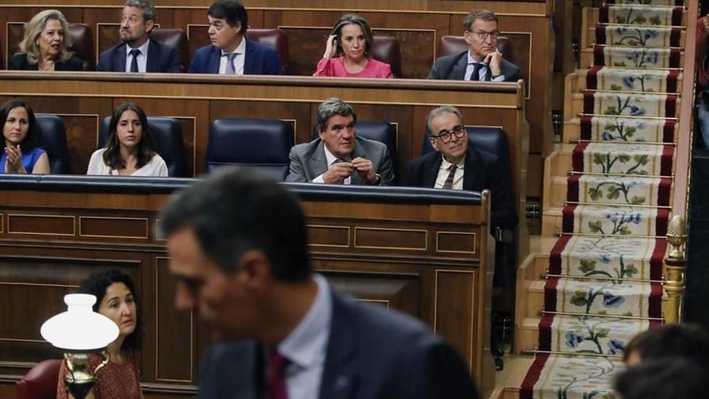 Pedro Sánchez y Alberto Núñez Feijóo en el Congreso de los Diputados.