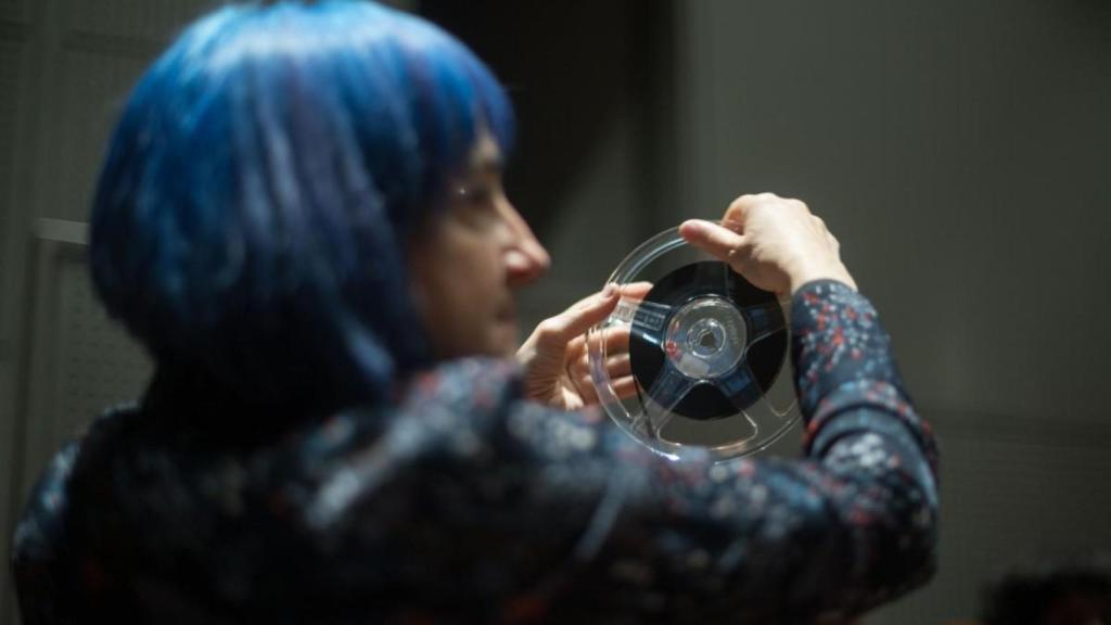 Cinta de Super 8 en una sesión escolar del festival S8 en A Coruña.