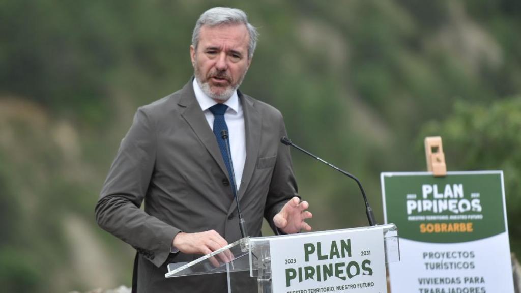 Azcón, este jueves en un acto en Aragón.