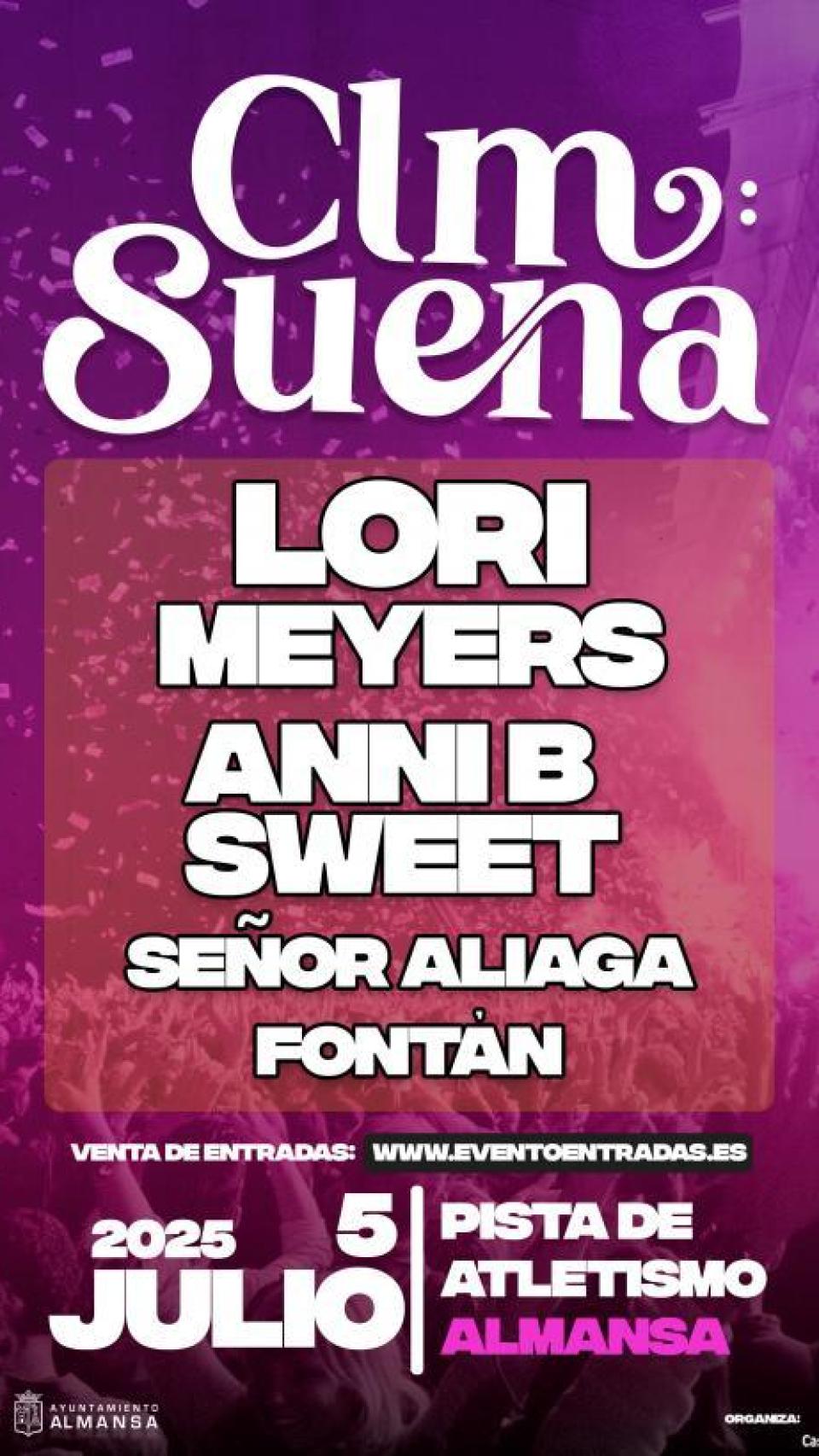 Cartel festival 'Castilla-La Mancha Suena' en Almansa (Albacete).