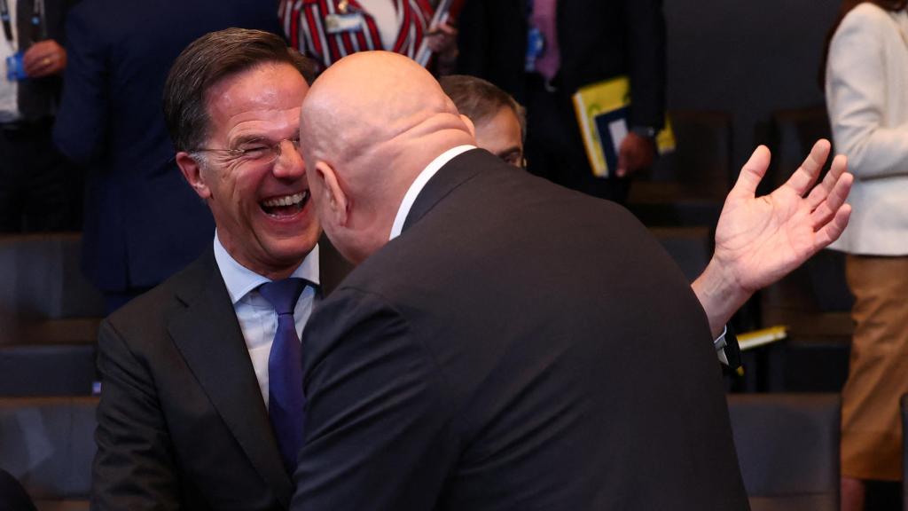 El secretario general de la OTAN, Mark Rutte, durante la reunión de este jueves en Bruselas