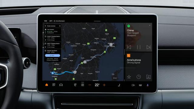 Google Maps en Android Automotive en un Polestar