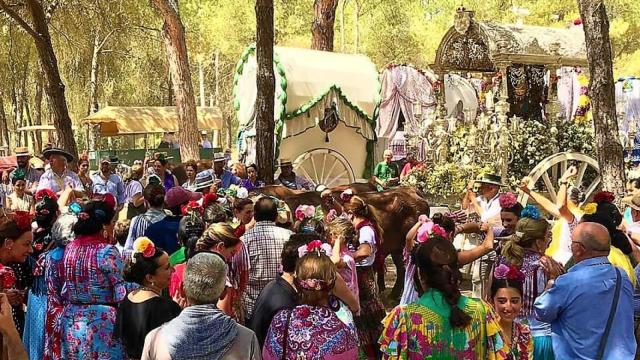 Imagen de la romería a El Rocío.