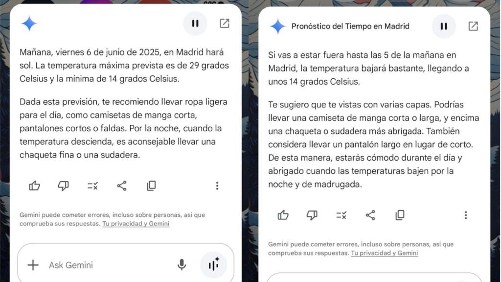Recomendación ropa de Gemini