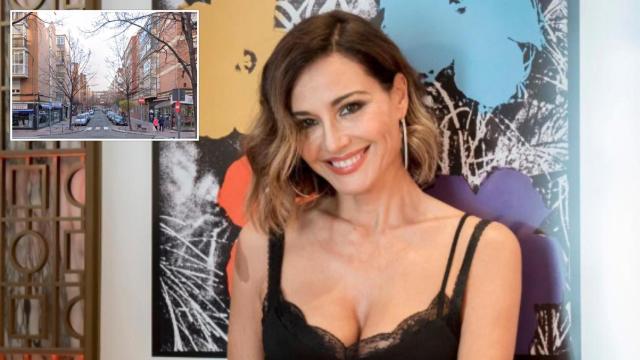 La exmodelo Juncal Rivero junto a una imagen del barrio de La Rondilla (Valladolid)