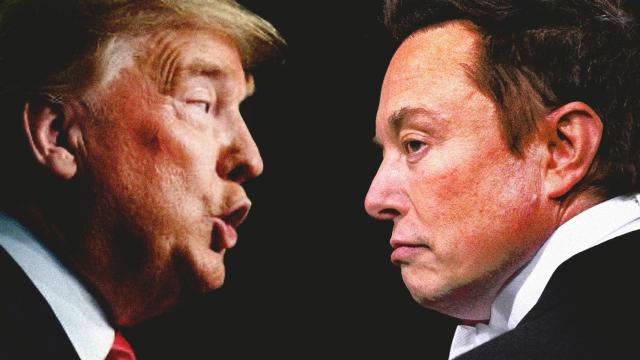 Fotomontaje con Trump a la izquierda y Musk a la derecha.