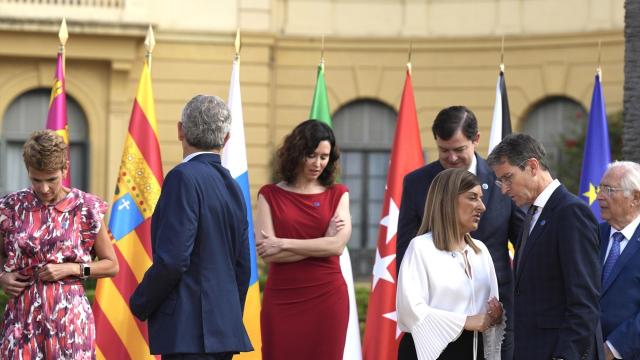 La presidenta de la Comunidad de Madrid, Isabel Díaz Ayuso, durante la conferencia de presidentes.