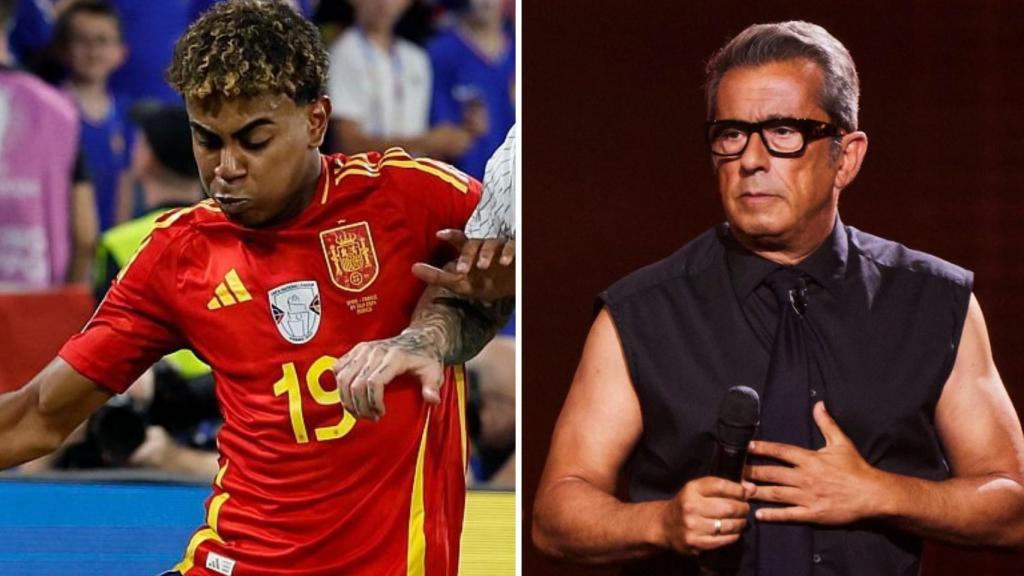 Lamine Yamal y Andreu Buenafuente en un fotomontaje hecho por BLUPER.