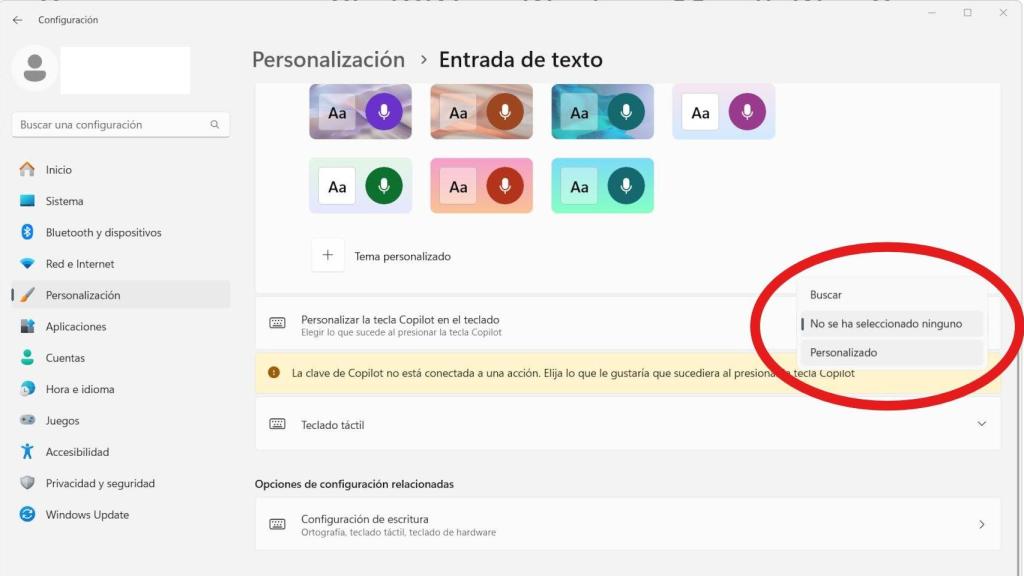 Opción para usar ChatGPT como asistente preferido en Windows 11