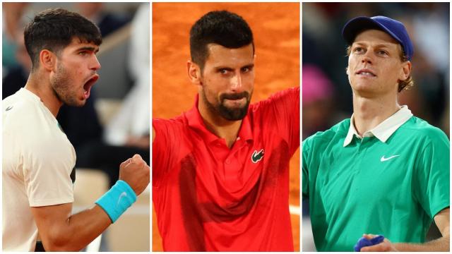 Alcaraz, Djokovic y Sinner, en Roland Garros