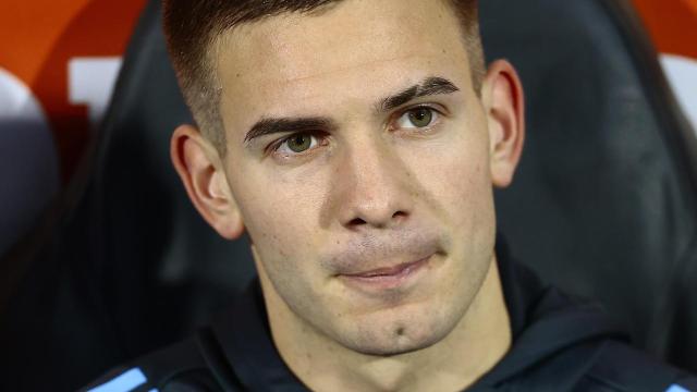 Franco Mastantuono, en el banquillo de la selección absoluta de Argentina