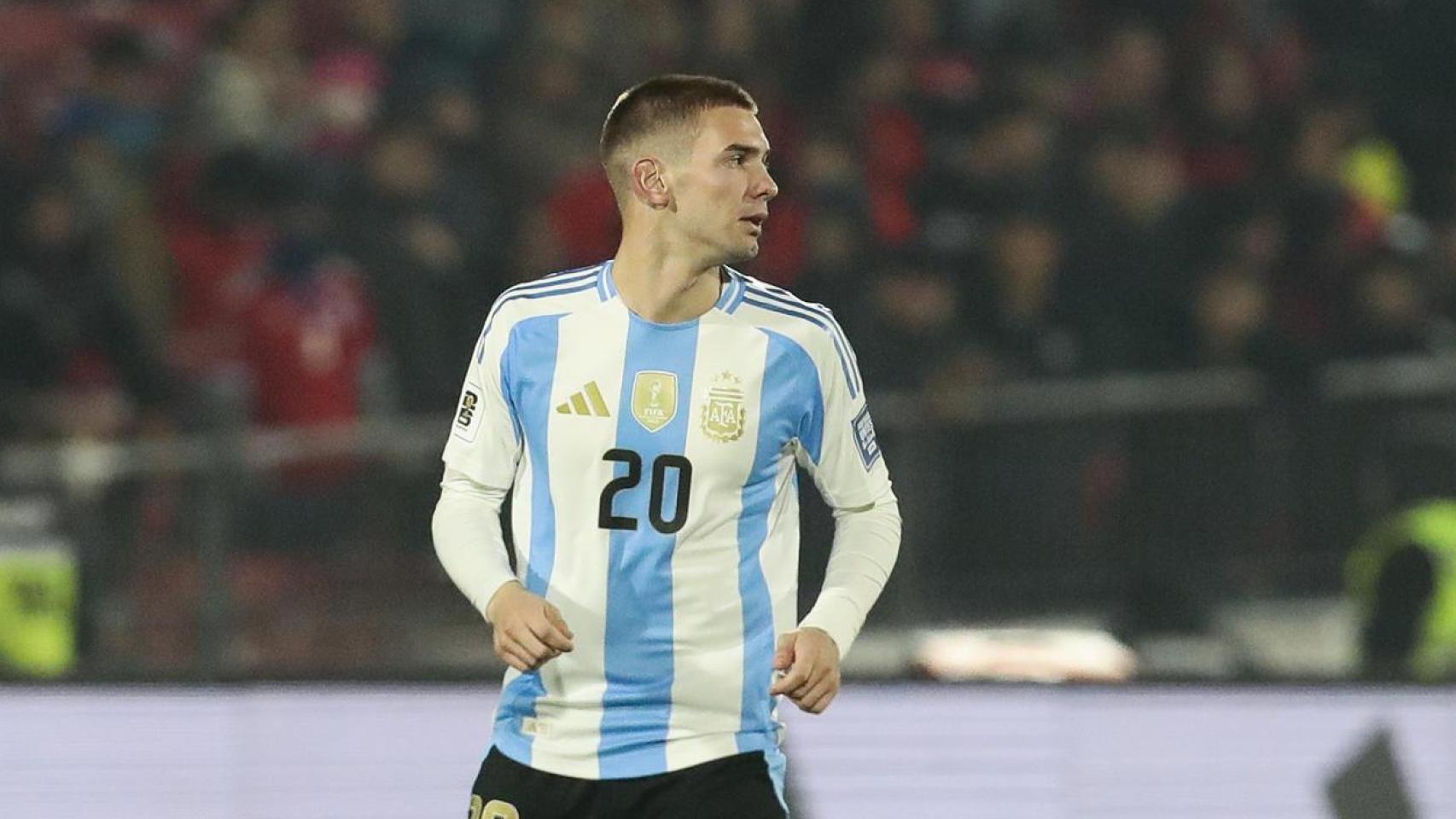 Franco Mastantuono, en su debut con la selección absoluta de Argentina
