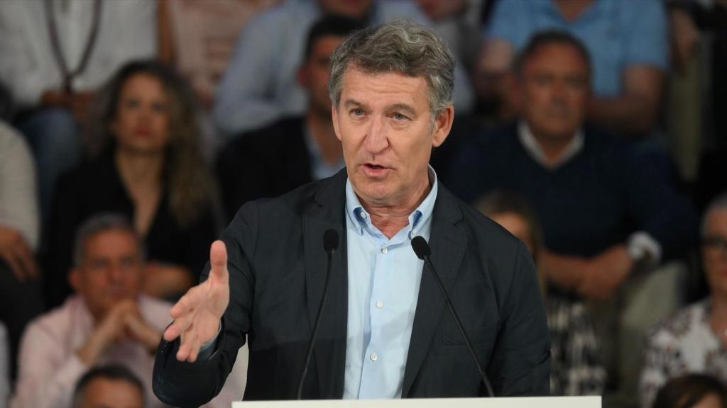 El lider del PP, Alberto Núñez Feijóo, este sábado durante un acto celebrado en Santander.