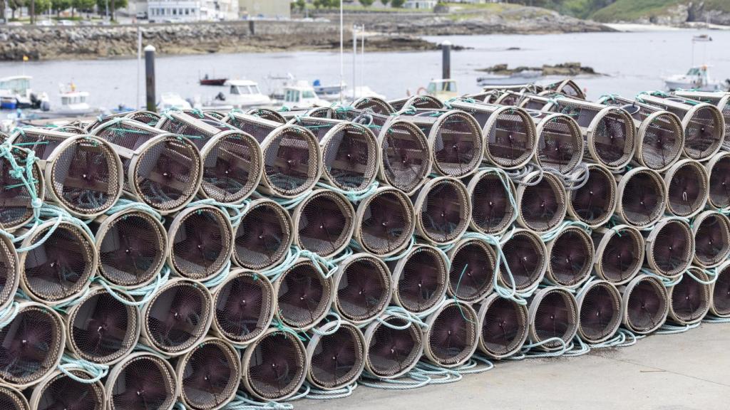 Nasas de pesca en el puerto.