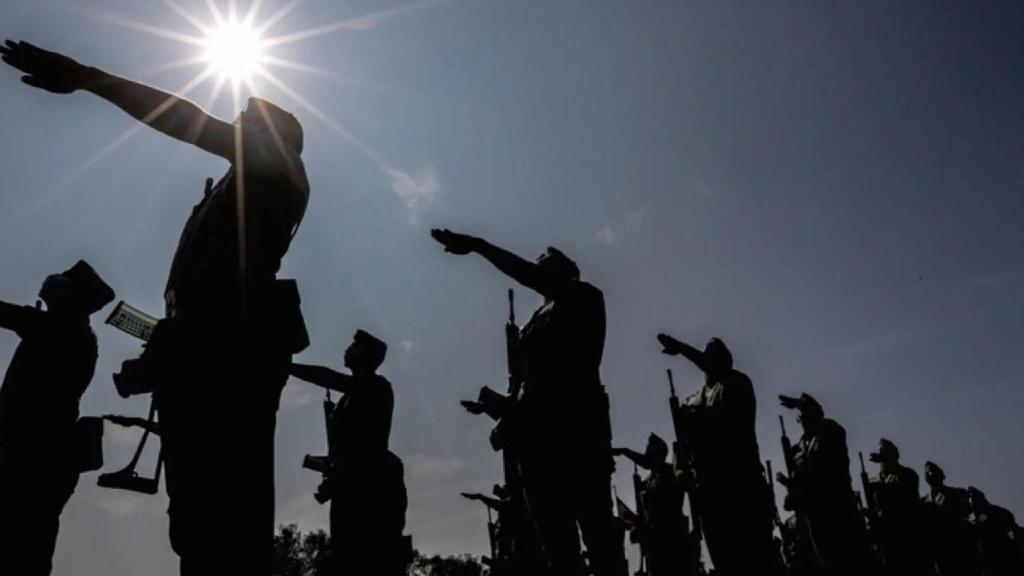Varios legionarios durante un acto.