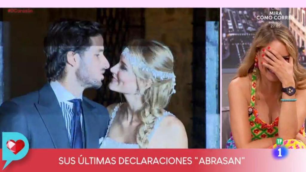Alba Carrillo ve en 'D Corazón' imágenes de su boda con Feliciano López.