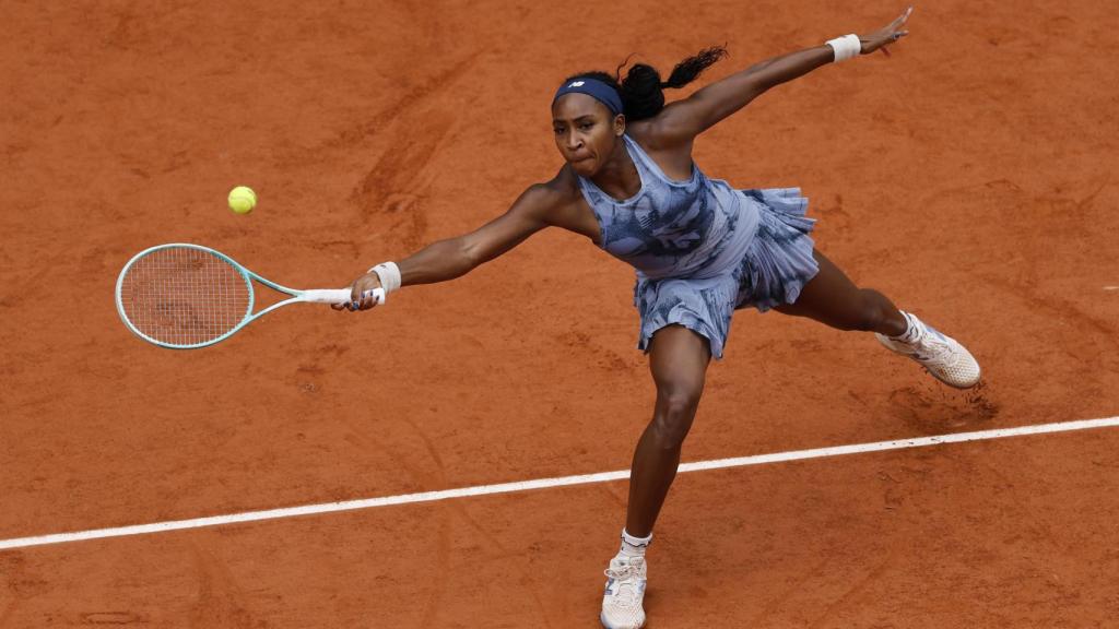 Resto de Coco Gauff durante la final de Roland Garros.