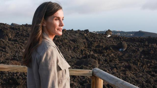 La reina Letizia, este pasado viernes en la isla de La Palma.