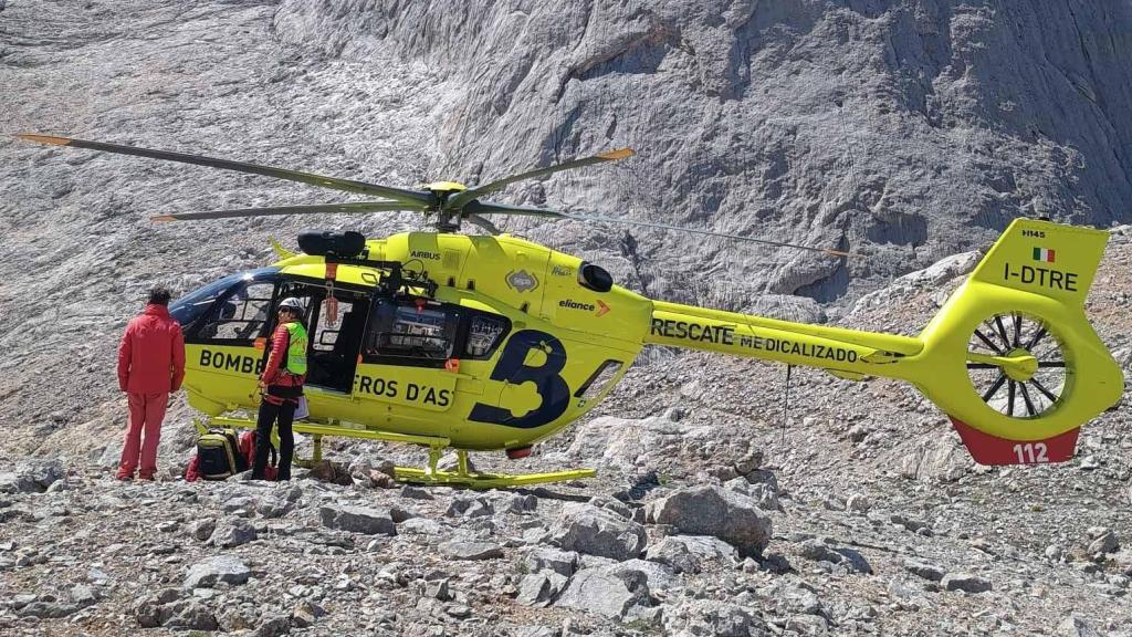 Rescate del escalador vallisoletano herido en Asturias