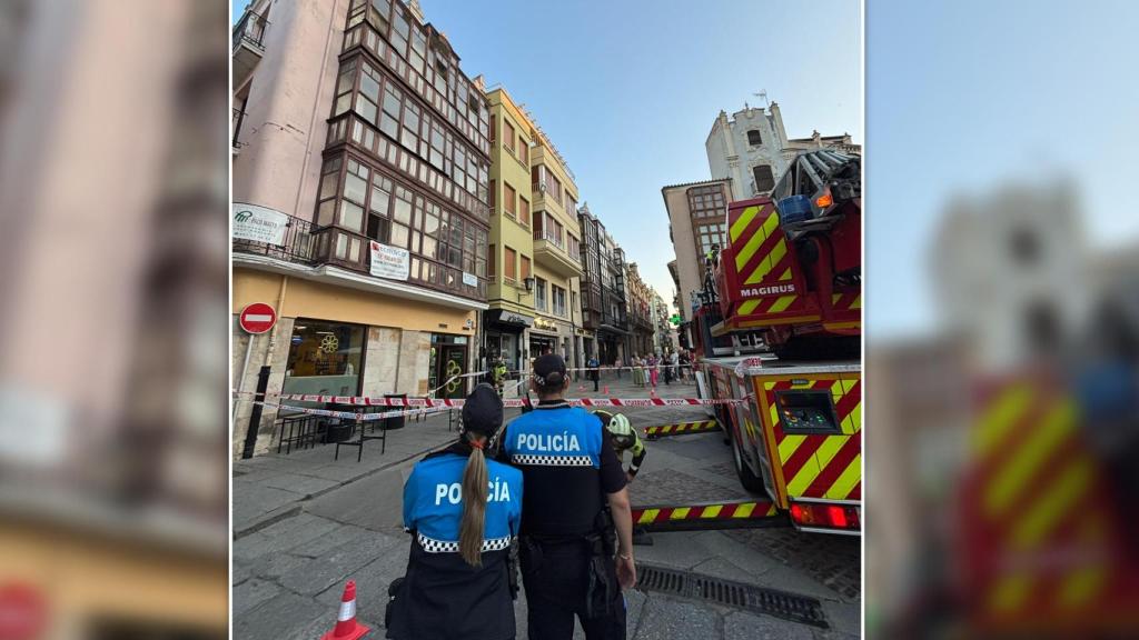 Bomberos y Policía Local asegurando la zona