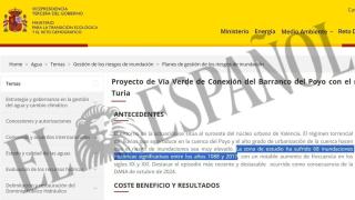 Antecedentes de la cuenca del Poyo expuestos por el Gobierno en el proyecto para desviarlo al Turia. EE