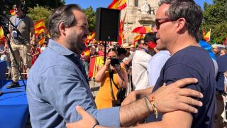 Paco Nuñez y Carlos Velázquez durante la concentración.