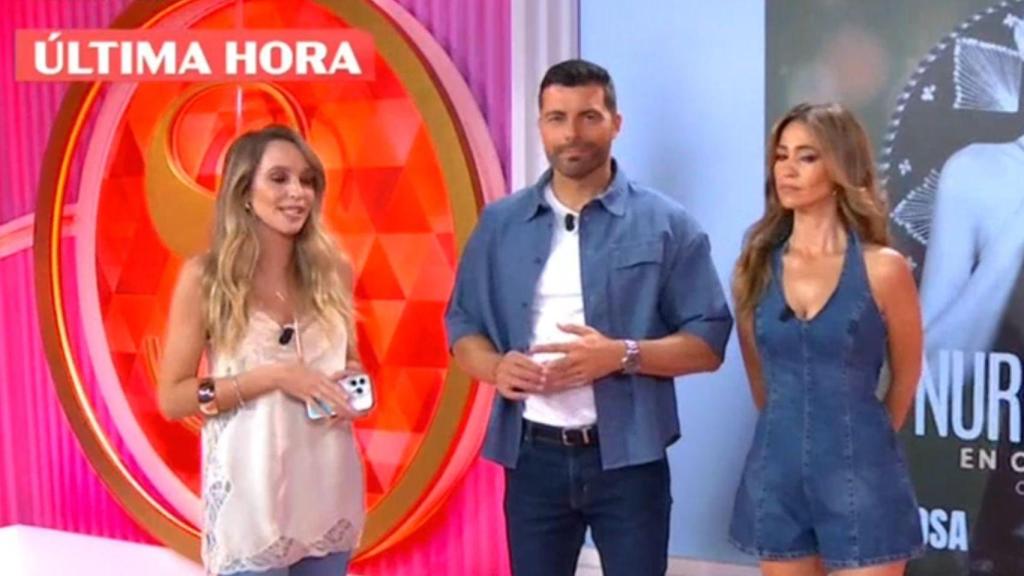 Aranzazu Santos, Antonio Santana y María Verdoy en plató.