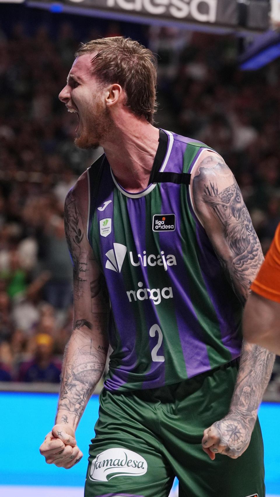 Olek Barcelowski durante el Unicaja vs. FC Barcelona del playoff de la ACB