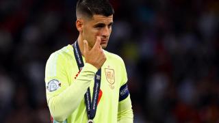 Álvaro Morata, cabizbajo después de perder la final de la Nations League.