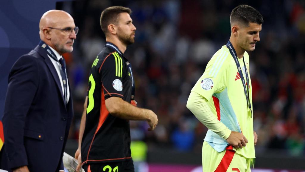 Morata, cabizbajo tras la final de la Nations League.
