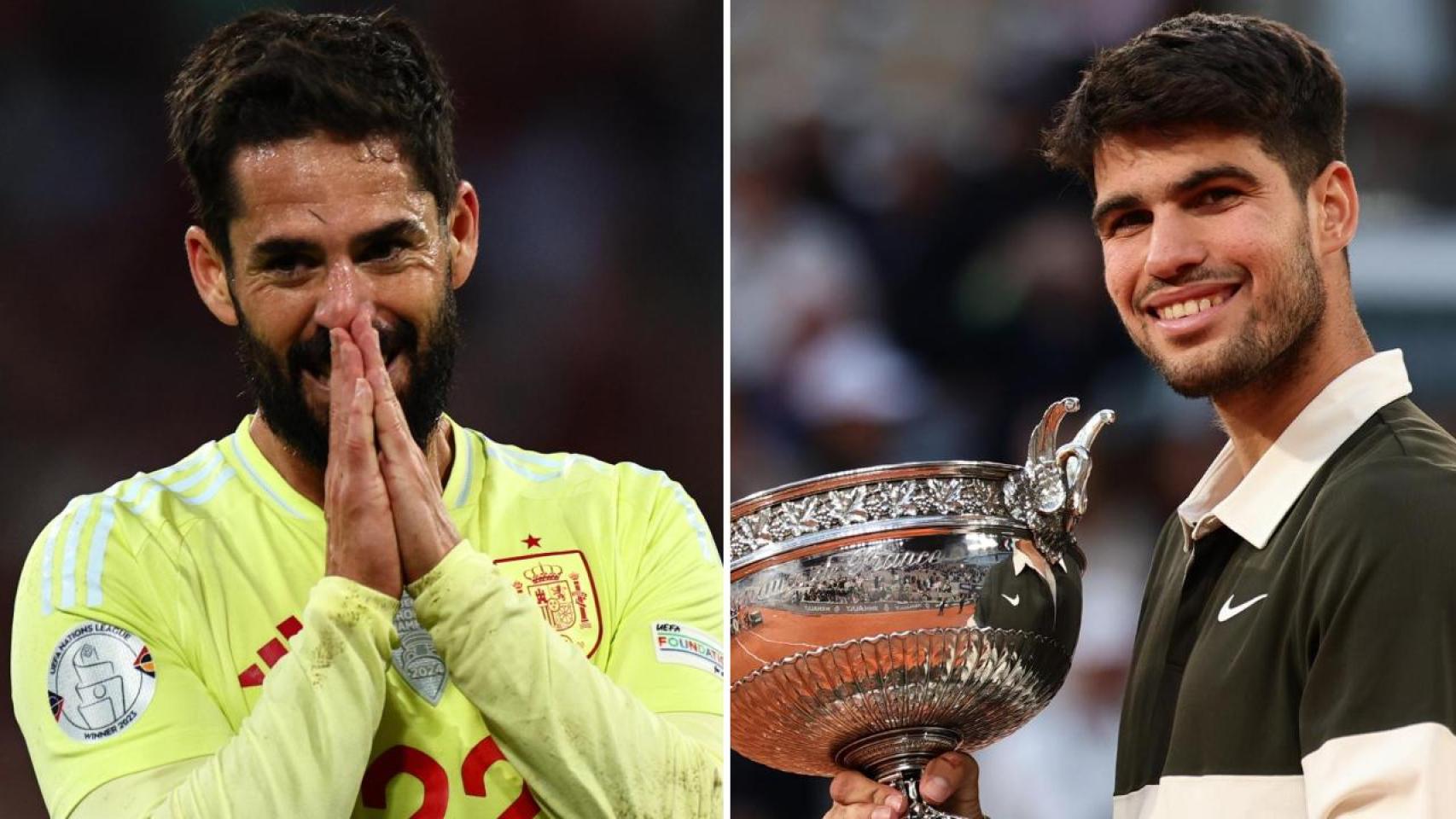Isco Alarcón y Carlos Alcaraz, en un fotomontaje de BLUPER.