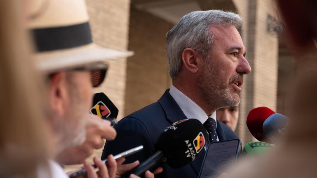 Jorge Azcón, este lunes, en el Pignatelli, sede del Gobierno de Aragón.