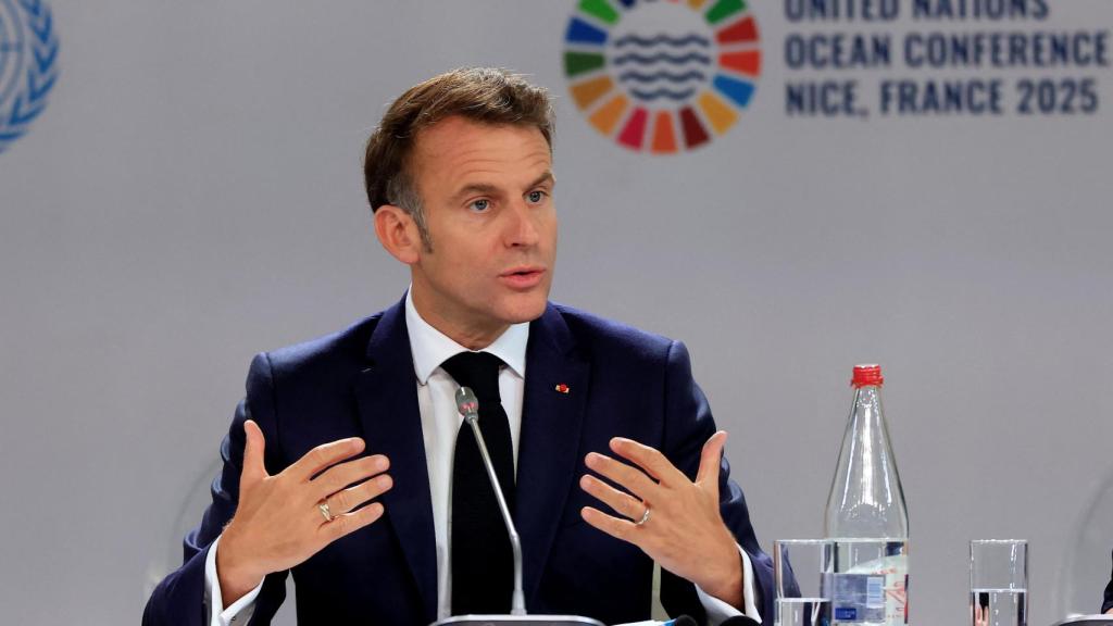 Emmanuel Macron durante la apertura de la cumbre en Niza.