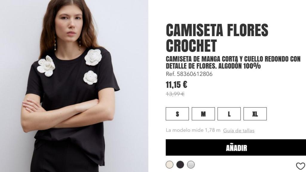 Camiseta flores crochet. Ref. 58360612806