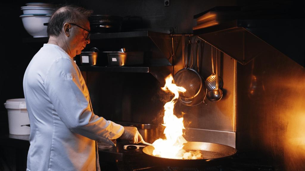 En la cocina del restaurante.