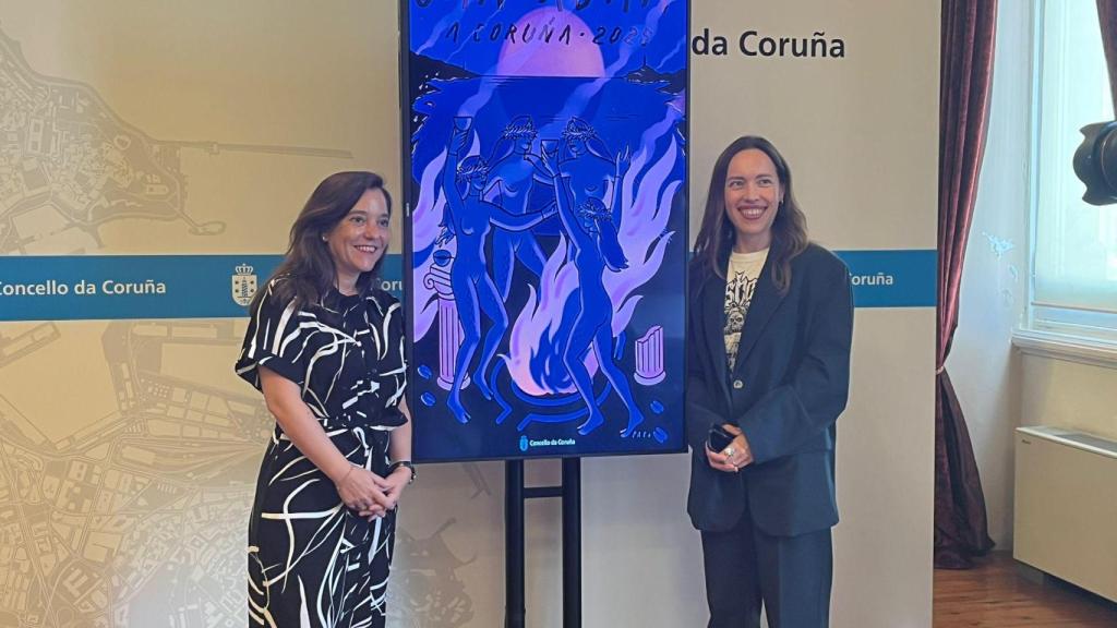 Inés Rey, alcaldesa de A Coruña, junto a la influencer y diseñadora Laura Pato