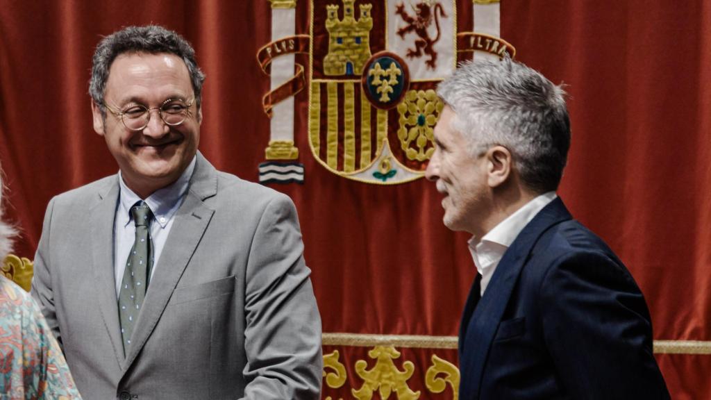 El fiscal general del Estado este lunes junto a Marlaska en un acto en Madrid.