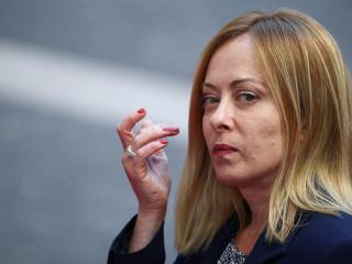 The first Italian minister Giorgia Meloni.