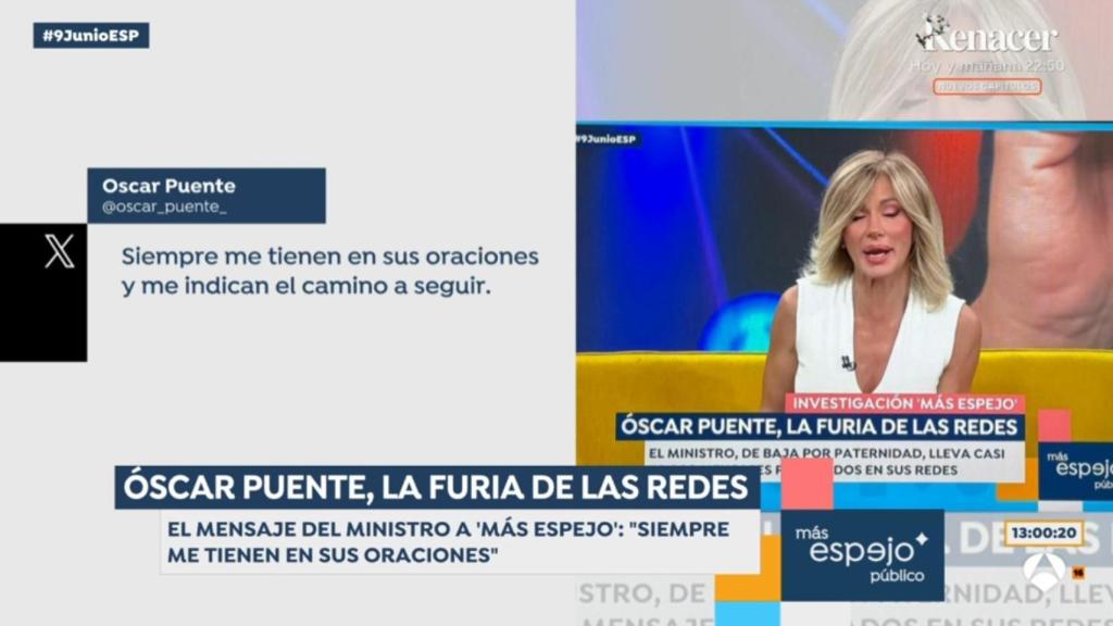 Susanna Griso responde a Óscar Puente desde 'Espejo Público'.